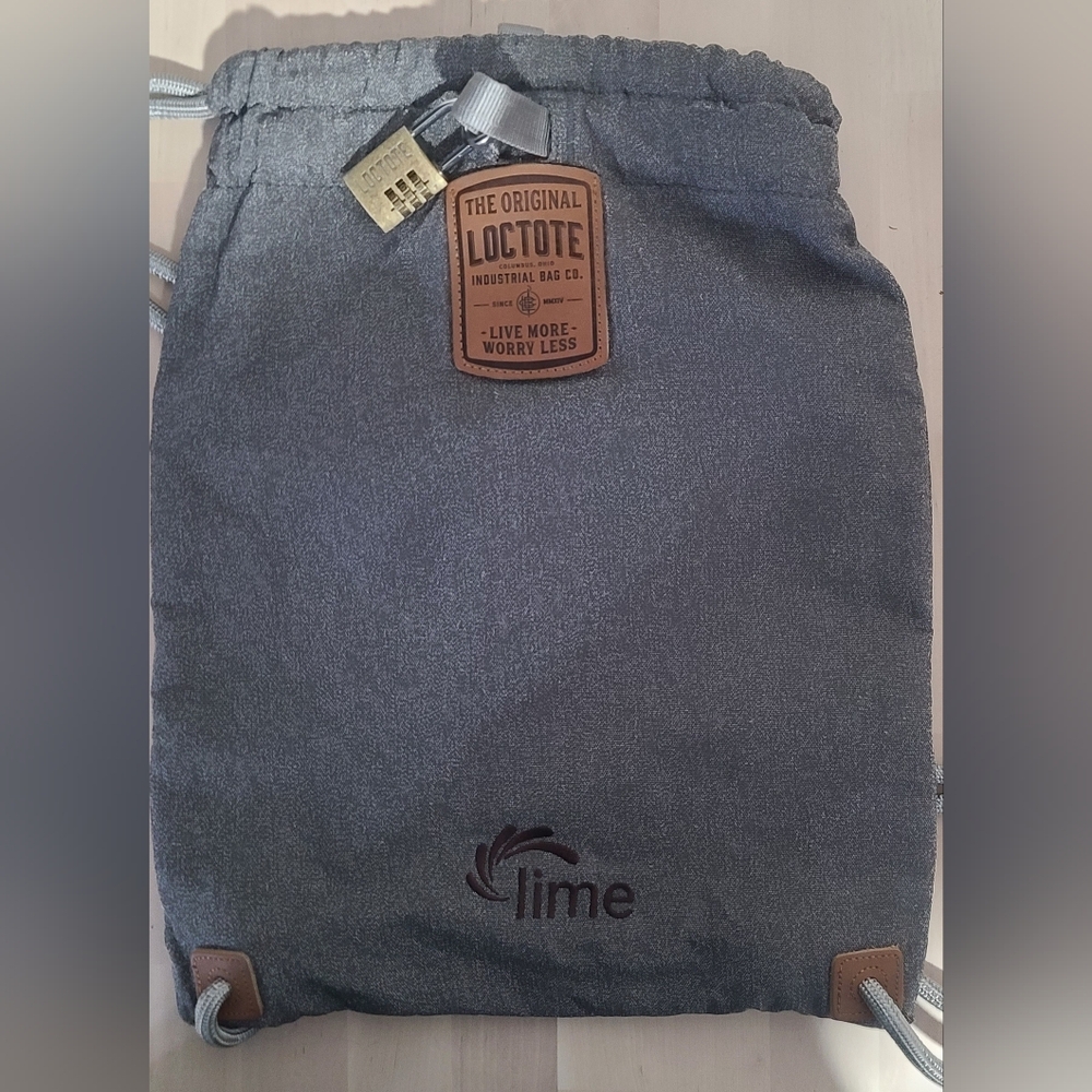 Gray Drawstring Backpack